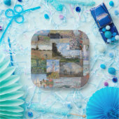 クロードモネ – 最高傑作パッチワーク ペーパープレート (パーティー)