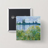 クロードモネ-花々オンザバンクス 缶バッジ (正面&裏面)