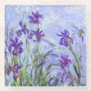 クロードモネ – 薄紫アイリス/アイリスマウヴ ガラスコースター