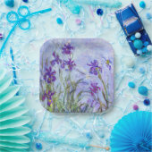 クロードモネ – 薄紫アイリス/アイリスマウヴ ペーパープレート (パーティー)