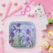 クロードモネ – 薄紫アイリス/アイリスマウヴ ペーパープレート (パーティー)