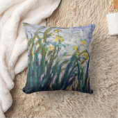 クロードモネ – 黄色と紫の虹彩 クッション (ブランケット)