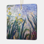 クロードモネ – 黄色と紫の虹彩 セラミックオーナメント (左)