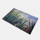 クロードモネ – 黄色と紫の虹彩 ドアマット (アングル)