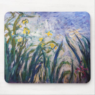 クロードモネ – 黄色と紫の虹彩 マウスパッド