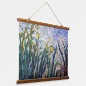 クロードモネ – 黄色と紫の虹彩 吊り下げ型タペストリー (傾斜あり)