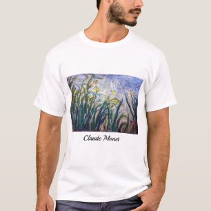 クロードモネ – 黄色と紫の虹彩 Tシャツ