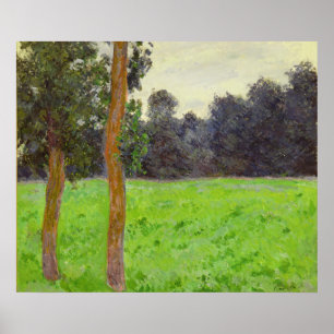クロードモネ Deux Arbres dans la Prairie ポスター