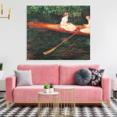 クロードモネ | Epte川でボートを漕ぐ キャンバスプリント (インサイチュ (リビング))