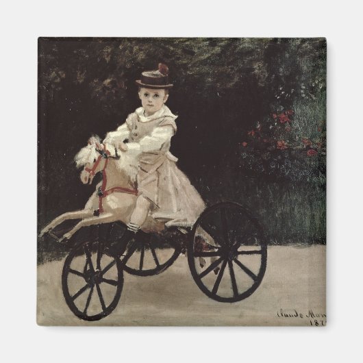 クロードモネ | Jean Monet on his Hobby Horse, 1872 マグネット (正面)
