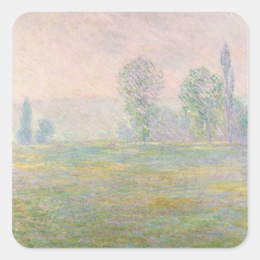 クロードモネ | Meadows in Giverny, 1888 スクエアシール (正面)