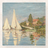 クロードモネ | Regatta at Argenteuil, c.1872 ガラスコースター (正面)