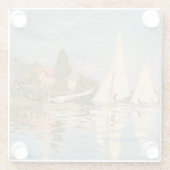 クロードモネ | Regatta at Argenteuil, c.1872 ガラスコースター (裏面)
