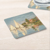 クロードモネ | Regatta at Argenteuil, c.1872 スクエアペーパーコースター (アングル)