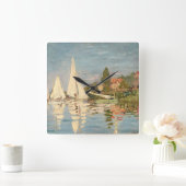 クロードモネ | Regatta at Argenteuil, c.1872 スクエア壁時計 (ホーム)
