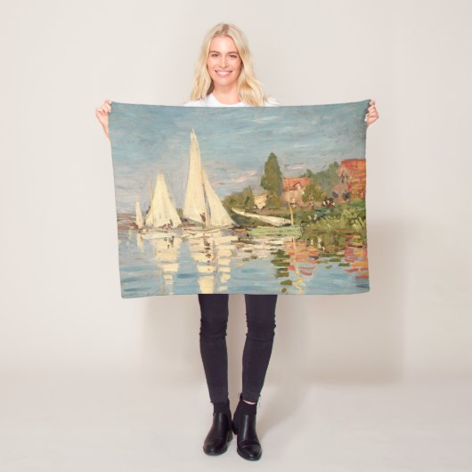 クロードモネ | Regatta at Argenteuil, c.1872 フリースブランケット (インサイチュ)