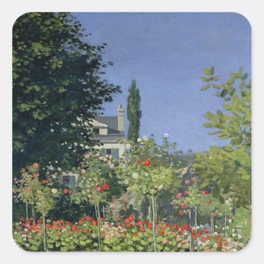 クロードモネ | Sainte-Adresseの花園 スクエアシール (正面)