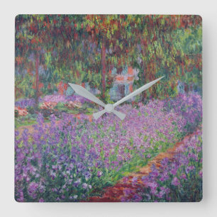 クロードモネ The Artist's Garden at Giverny スクエア壁時計