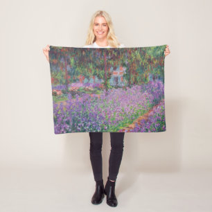 クロードモネ The Artist's Garden at Giverny フリースブランケット