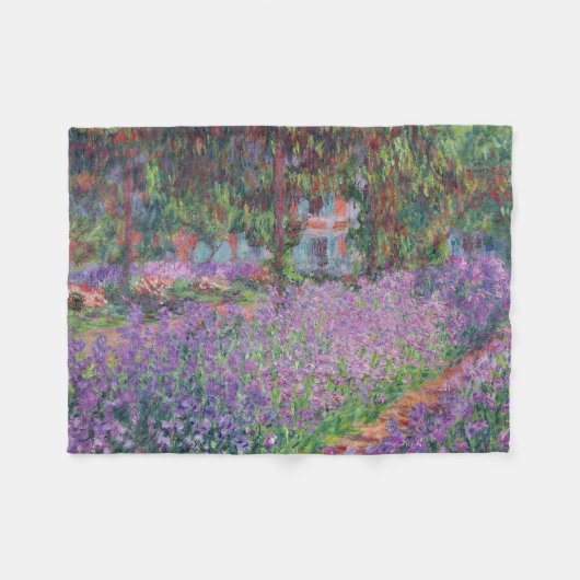 クロードモネ | The Artist's Garden at Giverny フリースブランケット (正面(横))