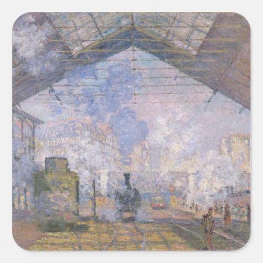 クロードモネ | The Gare St. Lazare, 1877 スクエアシール (正面)
