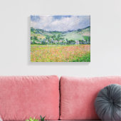 クロードモネ | The Poppy Field near Giverny, 1885 キャンバスプリント (インサイチュ (リビング))