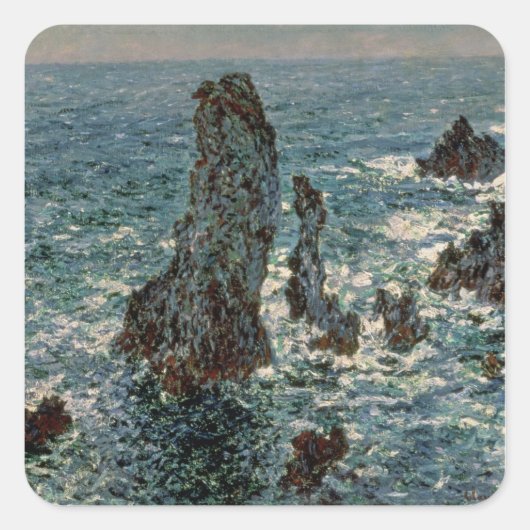 クロードモネ The Rocks at Belle-Ile, 1886 スクエアシール (正面)