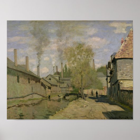 クロードモネ The Stream of Robec at Rouen, 1872 ポスター (正面)