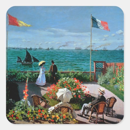 クロードモネ | The Terrace at Sainte-Adresse, 1867 スクエアシール (正面)