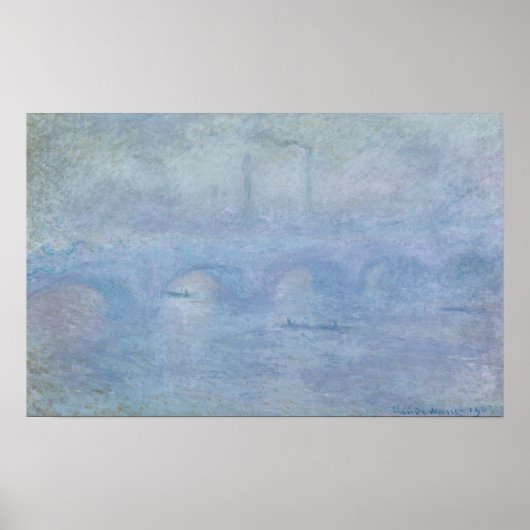 クロードモネ | Waterloo Bridge:霧の効果 ポスター (正面)