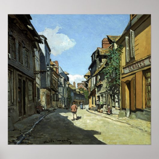 クロードモネRue de la Bavole，オンフルール ポスター (正面)