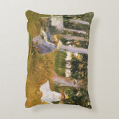 クロード絵画モネの森の端サルジェント アクセントクッション (裏面(縦))