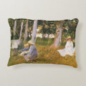 クロード絵画モネの森の端サルジェント アクセントクッション (裏面)