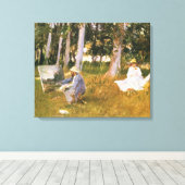 クロード絵画モネの森の端サルジェント キャンバスプリント (インサイチュ (ウッドフロア))