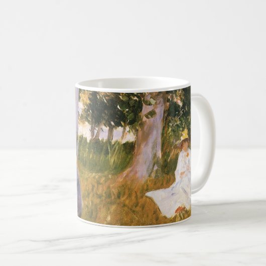 クロード絵画モネの森の端サルジェント コーヒーマグカップ (正面右)