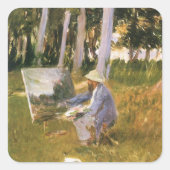 クロード絵画モネの森の端サルジェント スクエアシール (正面)