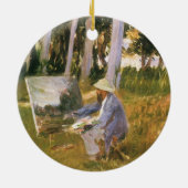 クロード絵画モネの森の端サルジェント セラミックオーナメント (裏面)