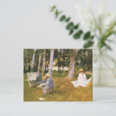 クロード絵画モネの森の端サルジェント ポストカード (スタンド正面)