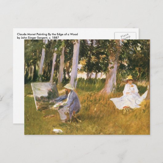 クロード絵画モネの森の端サルジェント ポストカード (正面/裏面)