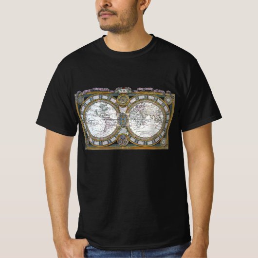 クロード・オーギュスト・ベレイによるアンティークな古地図 Tシャツ (正面)