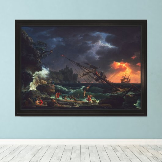 クロード・ジョセフ・ヴェルネによる難破船 キャンバスプリント (インサイチュ (ウッドフロア))