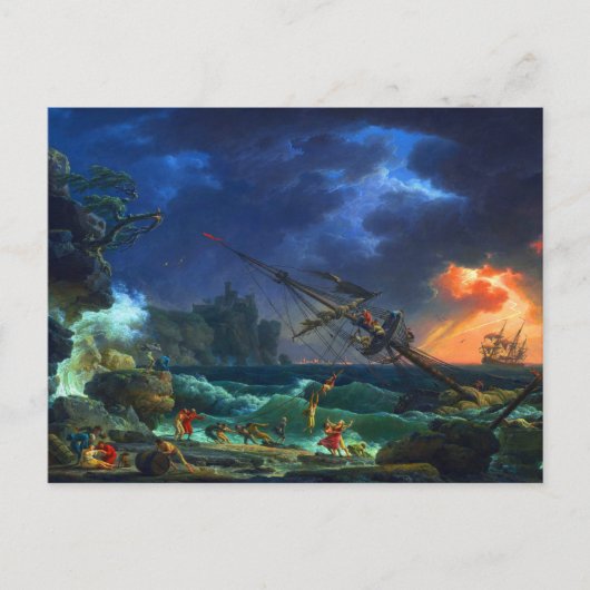 クロード・ジョセフ・ヴェルネによる難破船 ポストカード (正面)