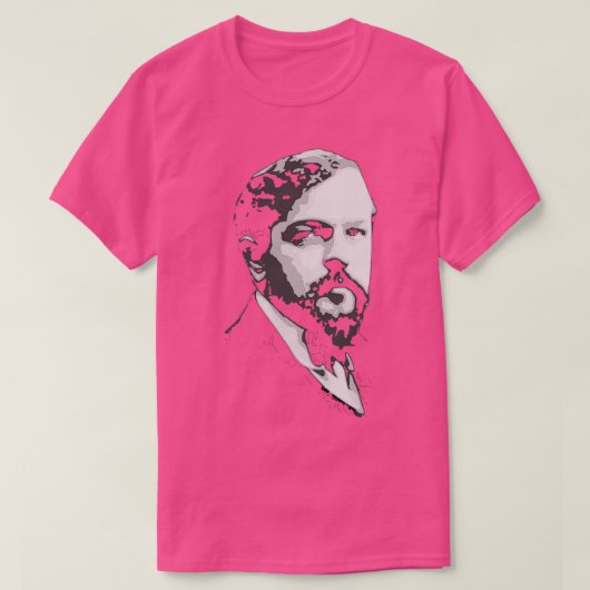 クロード・ドビュッシー黒白 Tシャツ (デザイン正面)