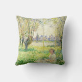 クロード・モネによってウィローズの下に座った女性 クッション (裏面)