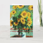 クロード・モネによるサンフラワーブーケ カード (裏面)