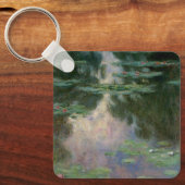 クロード・モネによるピンクの緑の池の睡蓮 キーホルダー (正面)