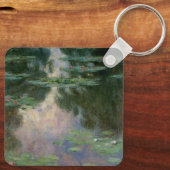 クロード・モネによるピンクの緑の池の睡蓮 キーホルダー (裏面)