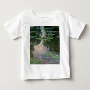 クロード・モネによるピンクの緑の池の睡蓮 ベビーTシャツ