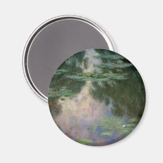 クロード・モネによるピンクの緑の池の睡蓮 マグネット (正面/裏面)