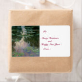 クロード・モネによるピンクの緑の池の睡蓮 ラベル (インサイチュ)